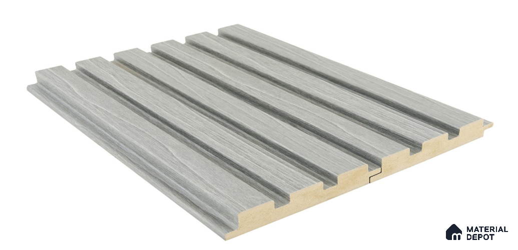 Grey Wooden Louver PN 05202 9 ft x 4.7 inch MDF Panel - 18 mm | Suitable for Feature Wall, TV Unit & Living Room | Width is Subjected to 5% Variation